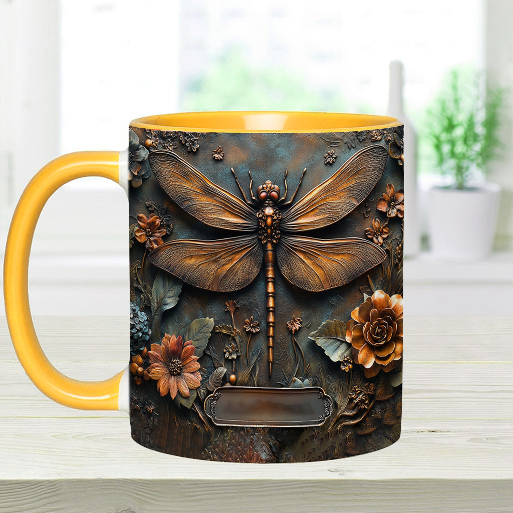 Vintage Soul - Personalized Dragonfly Accent Mug