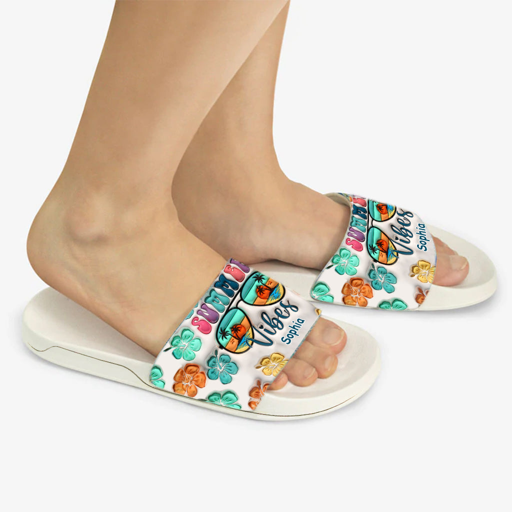 Summer Vibes - Personalized Sea Lover Slide Sandals
