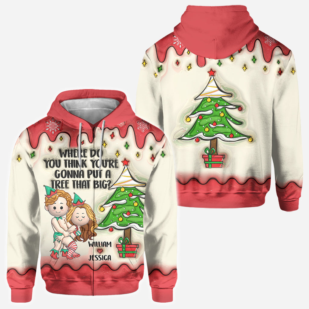 Penche-toi et je te montrerai - T-shirt personnalisé pour couple