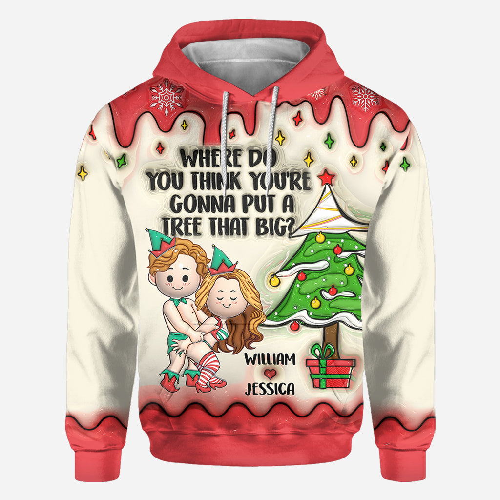 Penche-toi et je te montrerai - T-shirt personnalisé pour couple