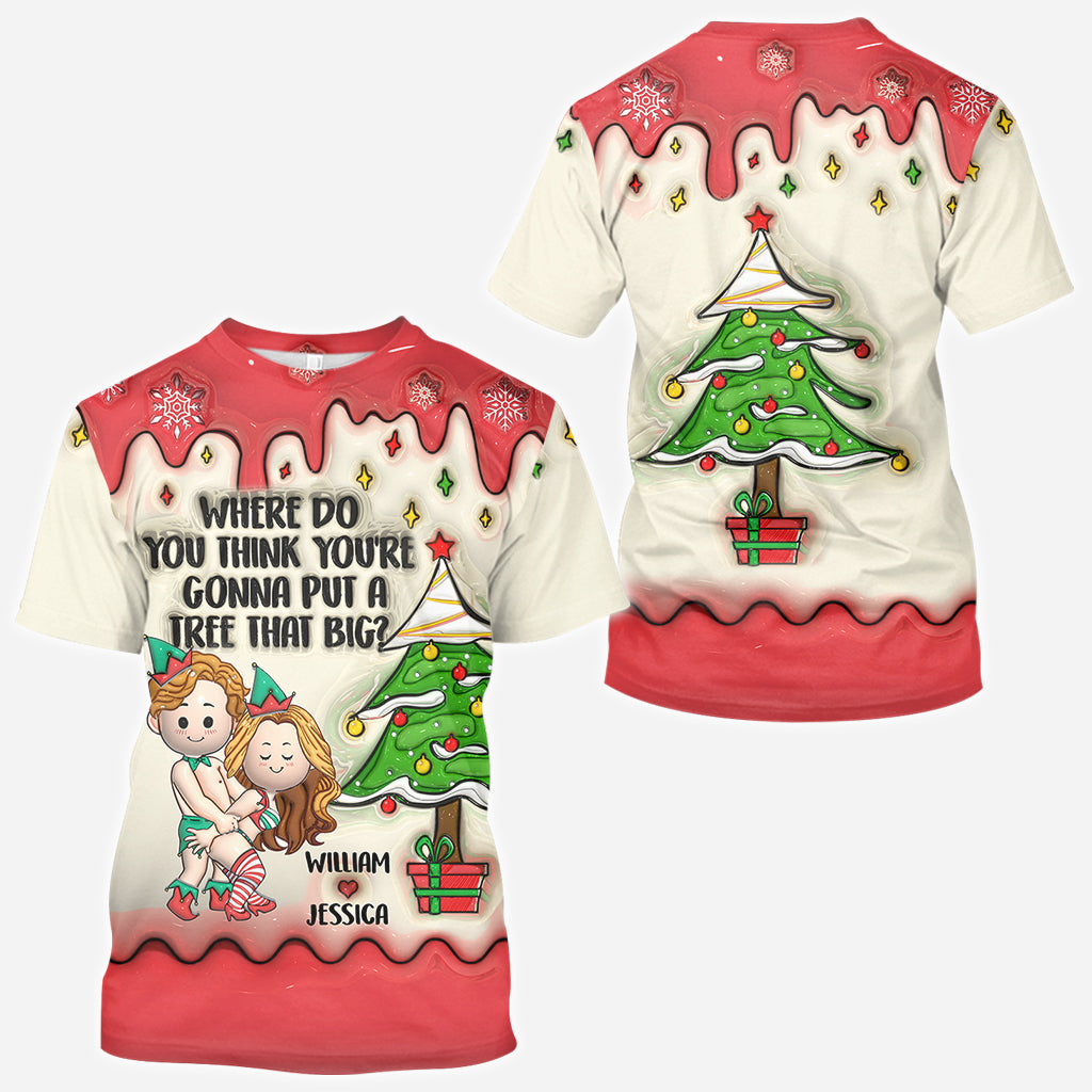 Penche-toi et je te montrerai - T-shirt personnalisé pour couple