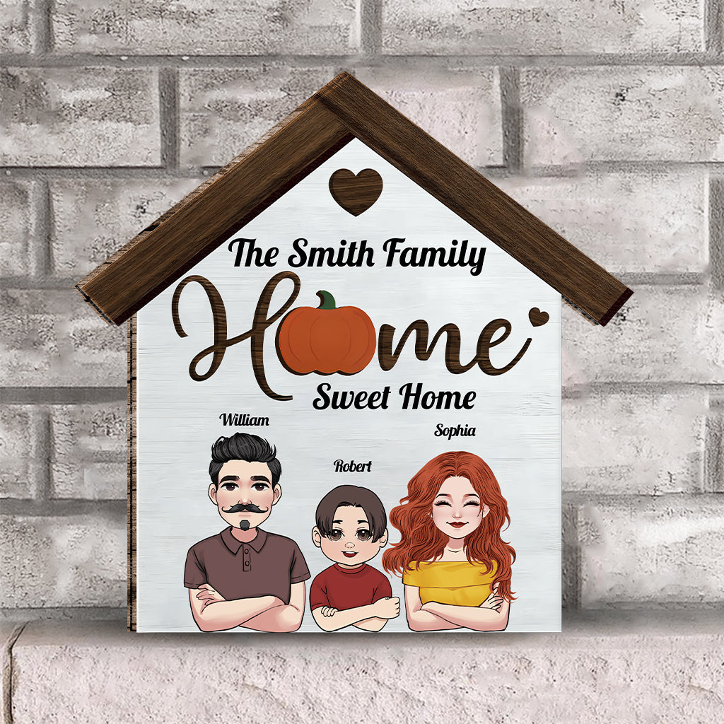 Home Sweet Home - Panneau en bois interchangeable et personnalisé pour la famille