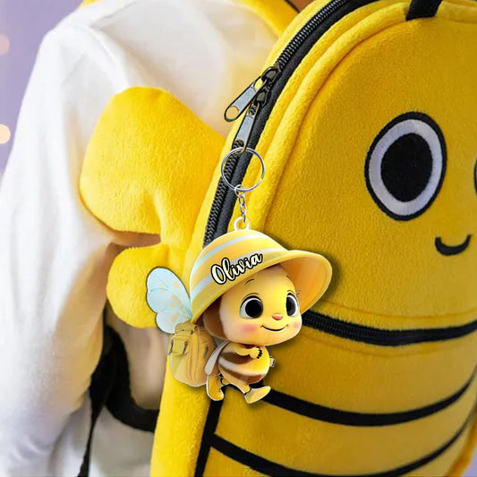 Porte-clés enfant personnalisé « Bébé Abeille Mignonne »