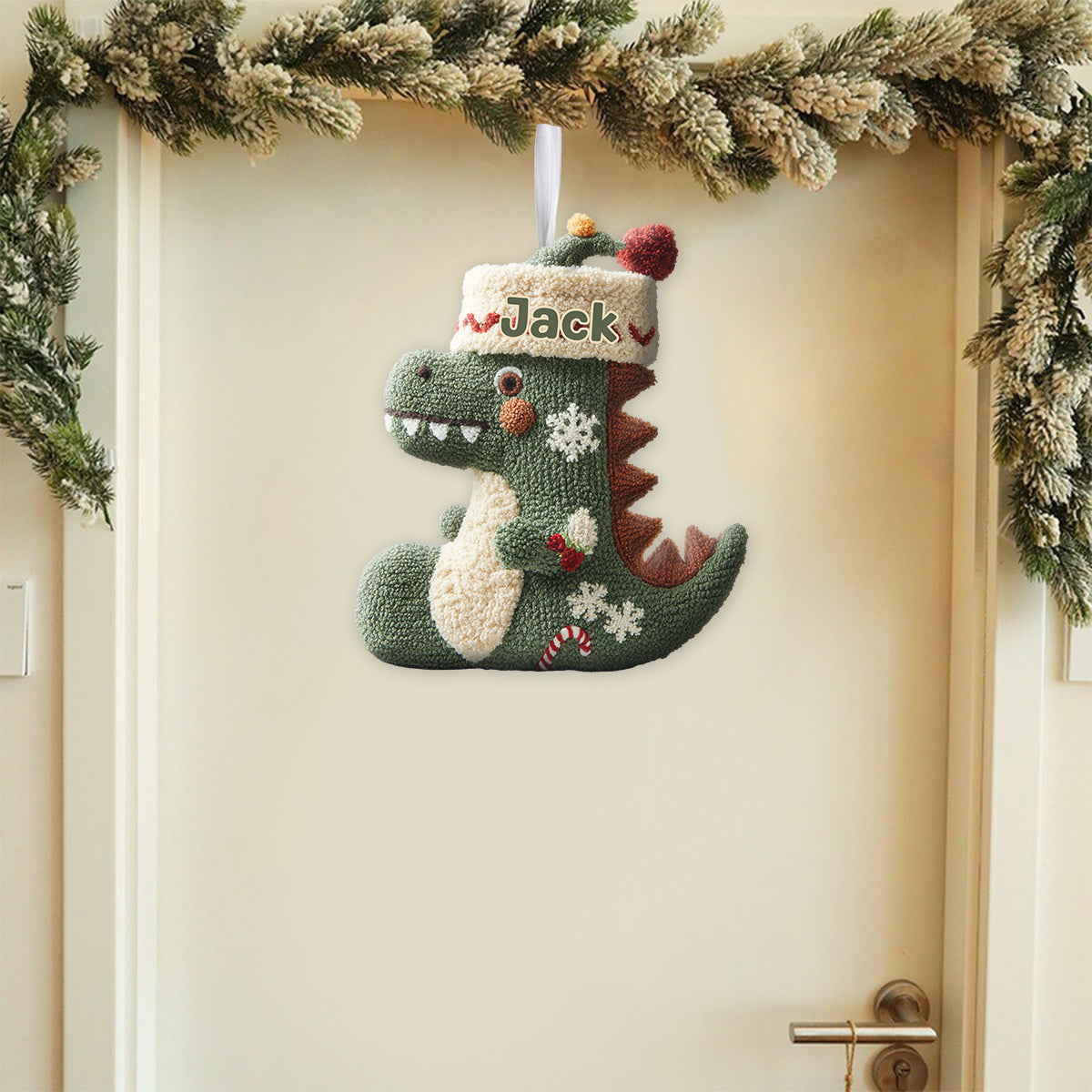 Dinomas - Personalized Kid Shaped Christmas Stocking