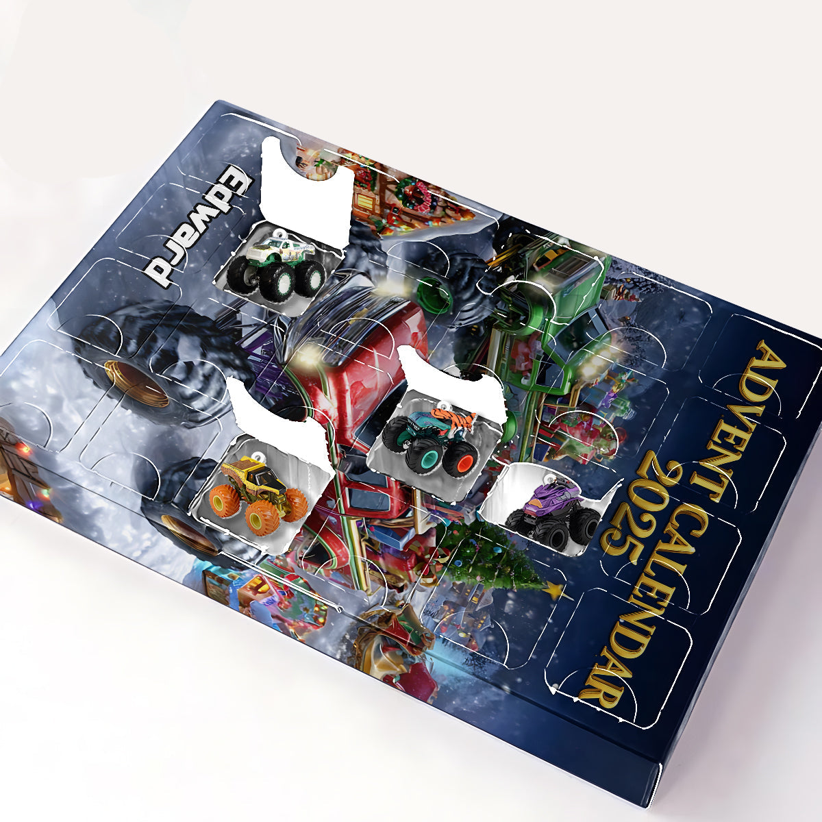 Monster Crusher - Calendrier de l'Avent personnalisé pour enfants avec décorations