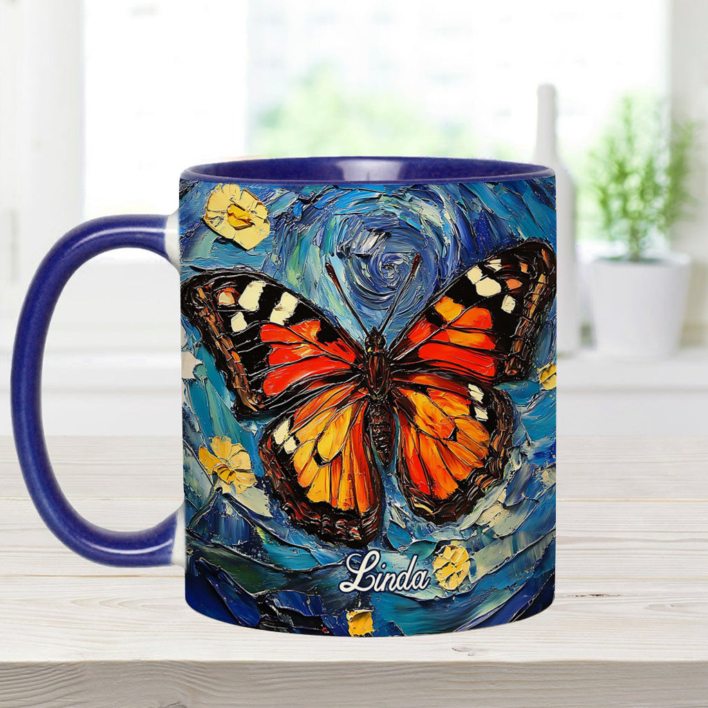 Dreamy Butterfly - Personalized Butterfly Accent Mug
