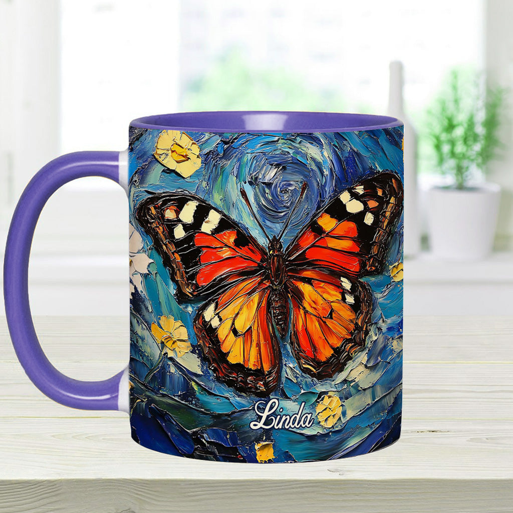 Dreamy Butterfly - Personalized Butterfly Accent Mug
