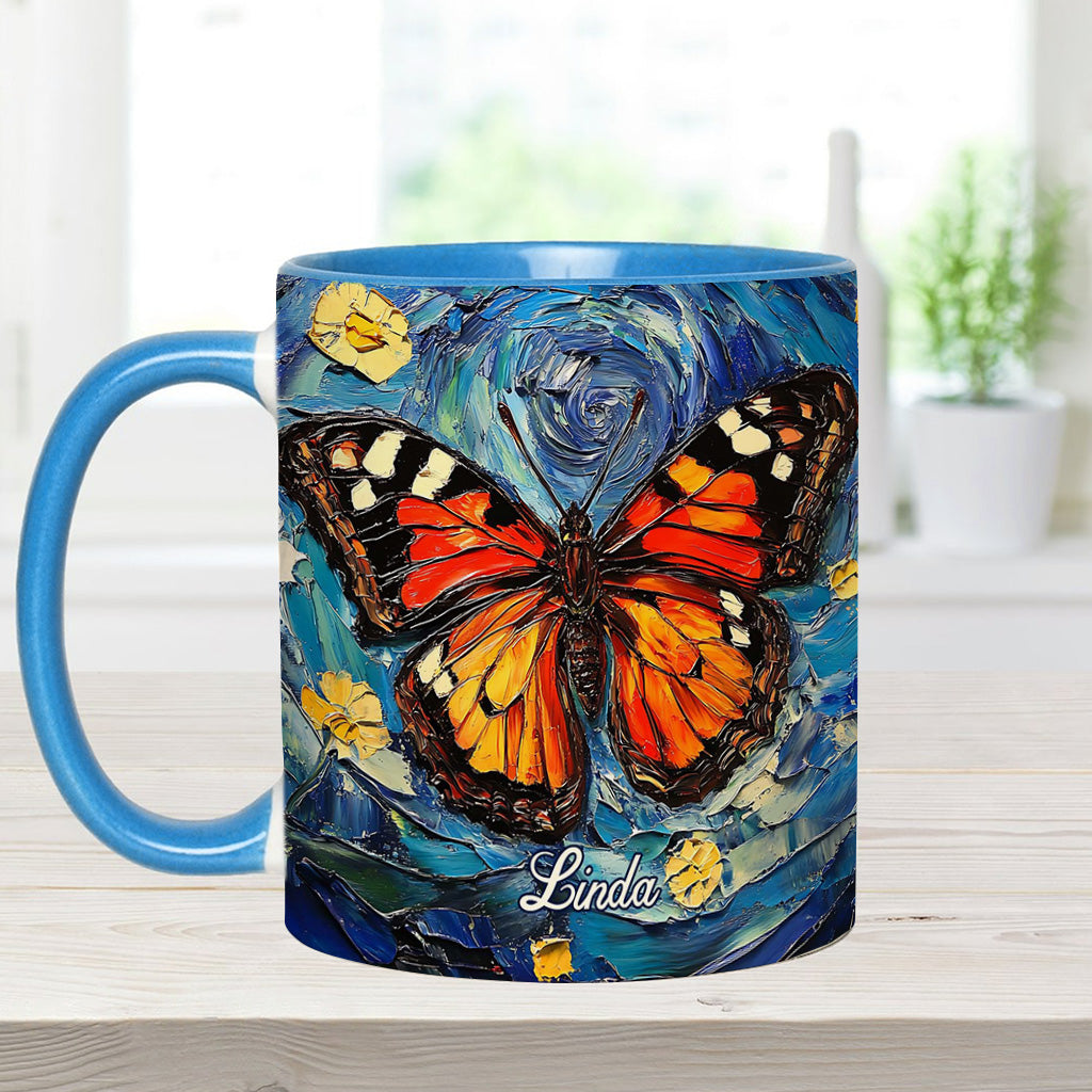 Dreamy Butterfly - Personalized Butterfly Accent Mug