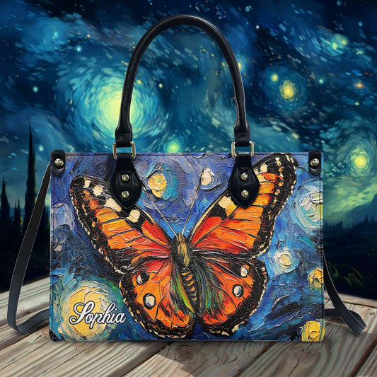 Sac à main en cuir papillon personnalisé Dreamy Butterfly