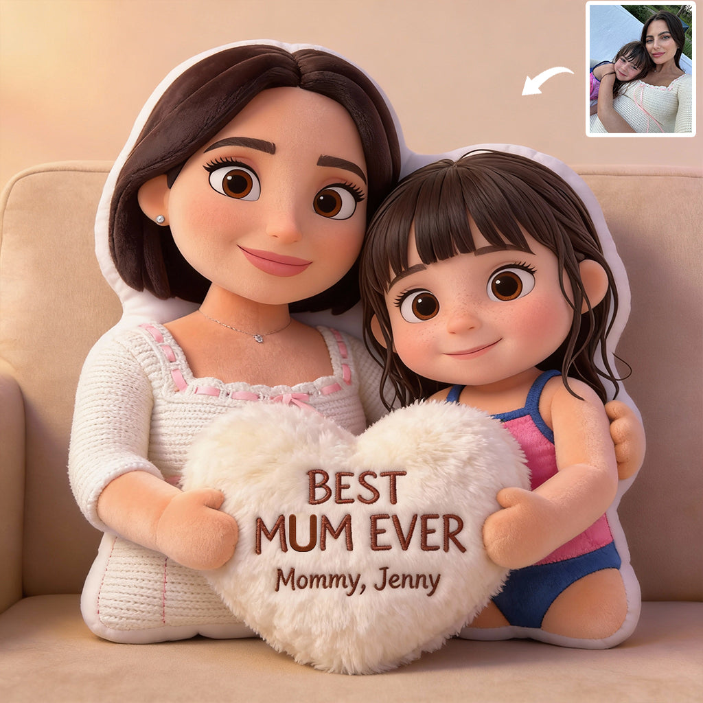 Best Mom Ever - Personalized Mother Faux Fur Shaped Pillow