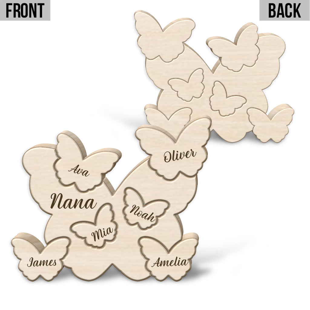 Puzzle papillon - Puzzle en bois personnalisé en forme de maman