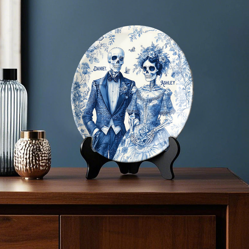Until Death Do Us Part - Personalized Couple Ceramic Round Plate