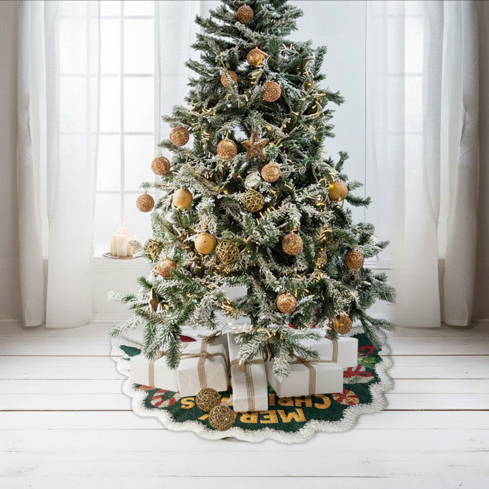 Jupe de sapin personnalisée en forme de famille - Père Noël