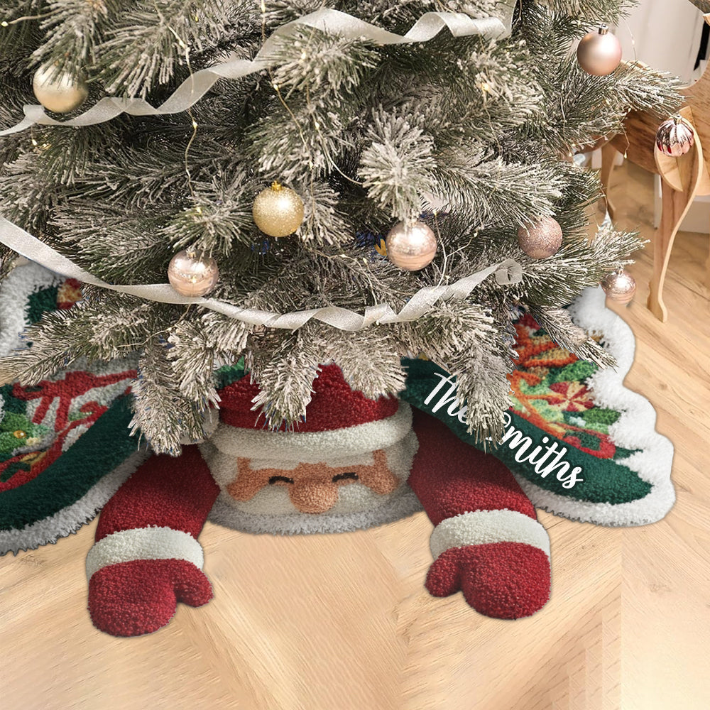 Jupe de sapin personnalisée en forme de famille - Père Noël