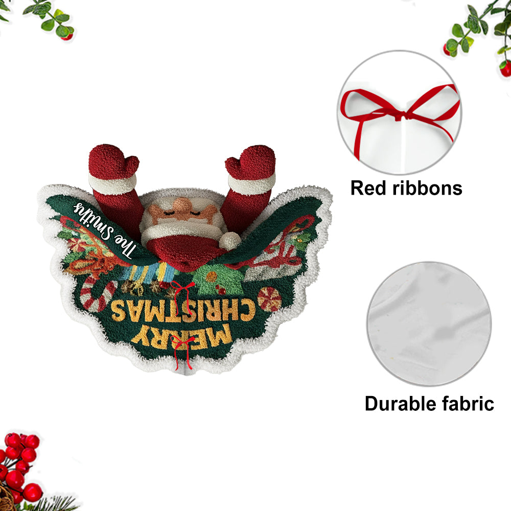 Jupe de sapin personnalisée en forme de famille - Père Noël