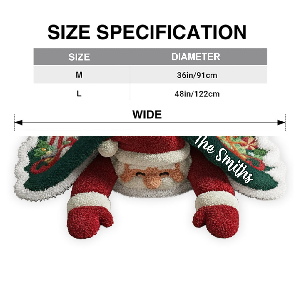 Jupe de sapin personnalisée en forme de famille - Père Noël