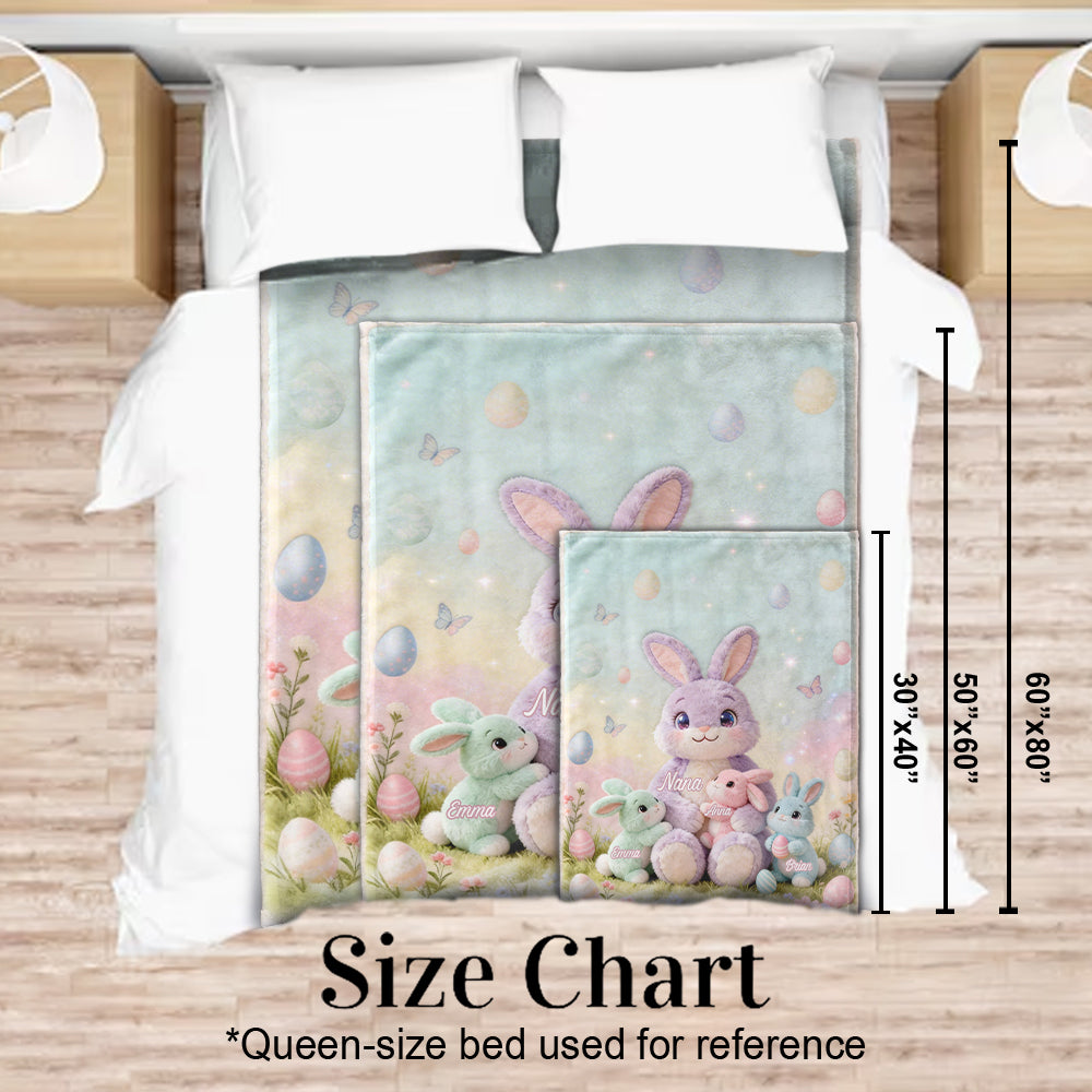 Couverture personnalisée pour grand-mère - Lapin de Pâques