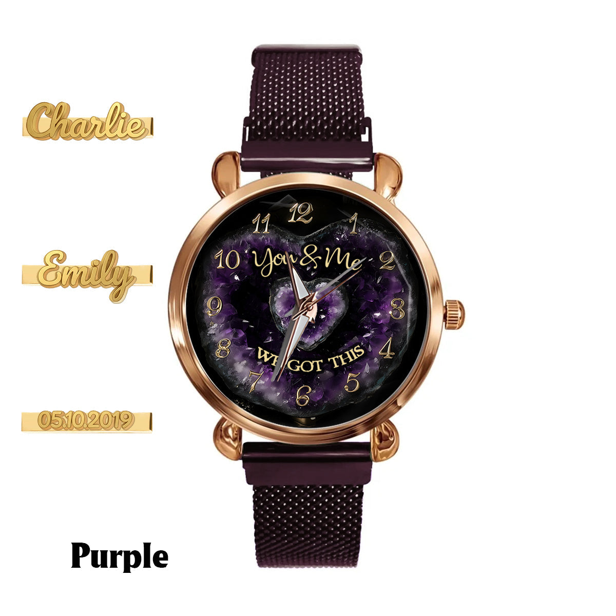 You & Me We Got This - Personalized Couple Women Hand Watch With Strap Charms