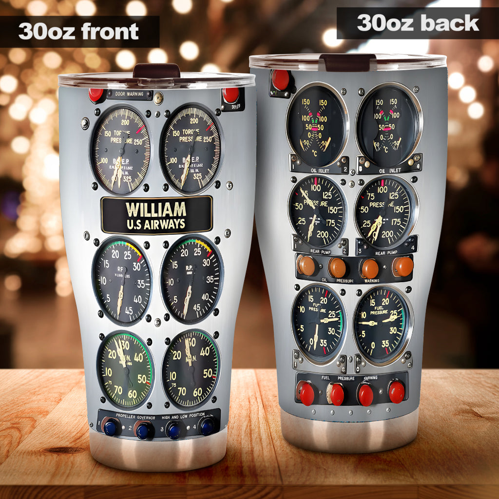 Aviation Control Panel - Personalized Aviation Tumbler