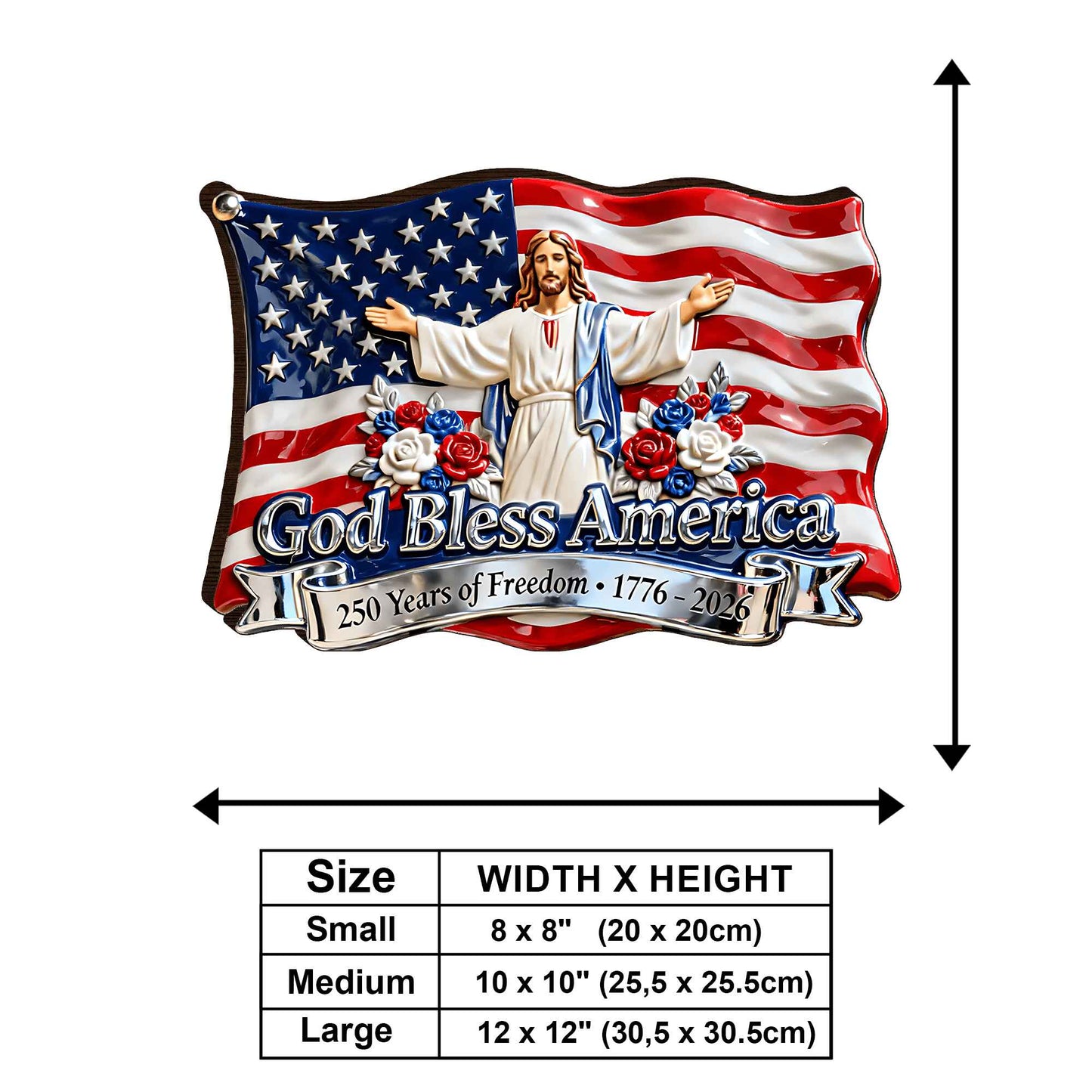 God Blessed America - Personalized Christian Wooden Wall Mount Sign