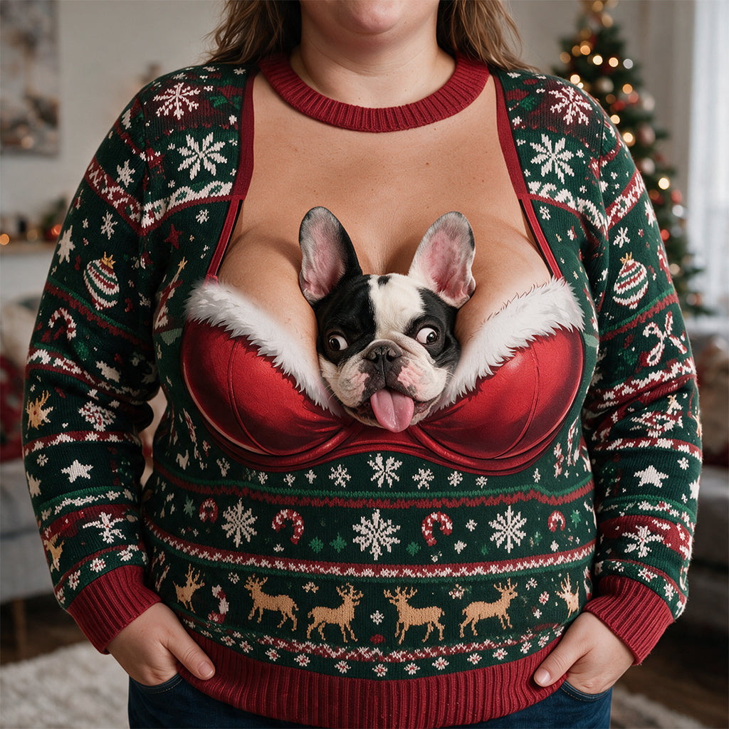 Photo de chien amusante - Pull moche personnalisé