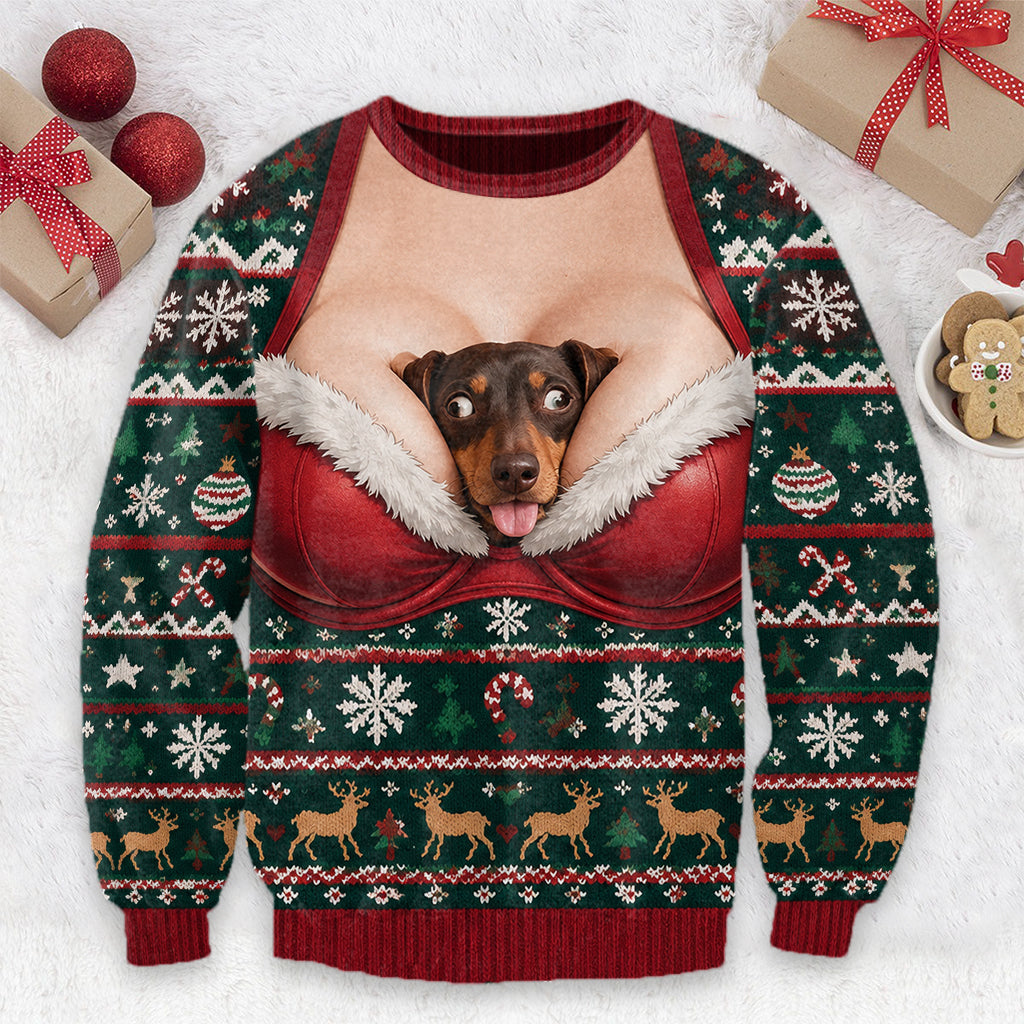 Photo de chien amusante - Pull moche personnalisé