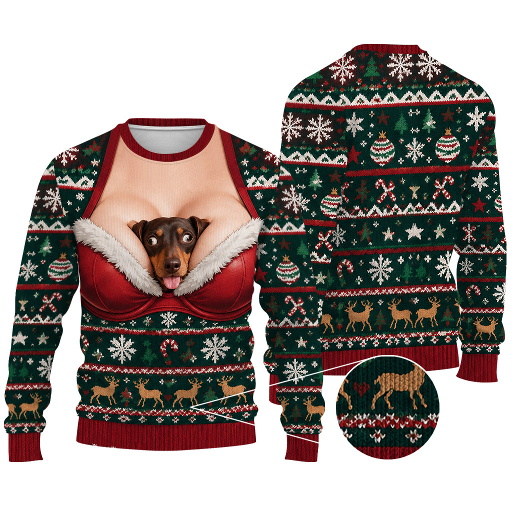 Photo de chien amusante - Pull moche personnalisé