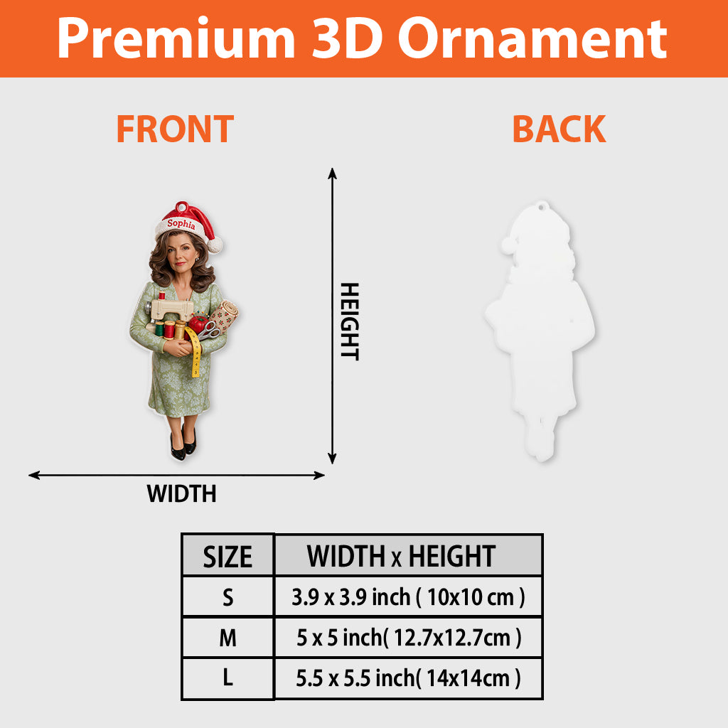 Love Sewing - Personalized Sewing Premium 3D Ornament