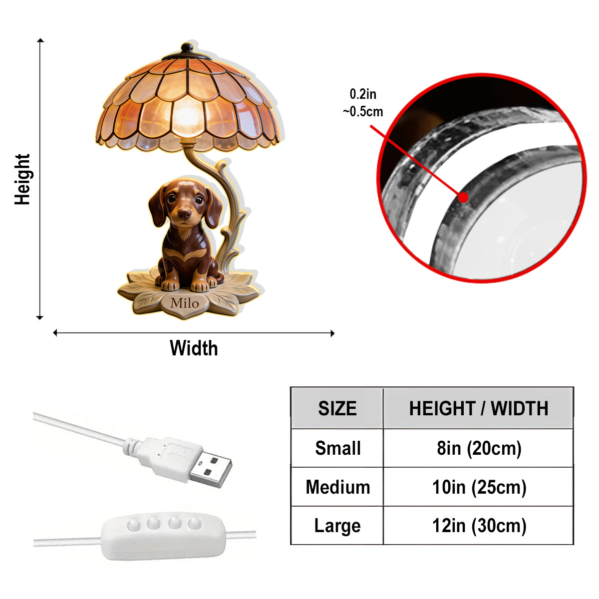 Love My Pet - Personalized Dog Acrylic LED Night Light