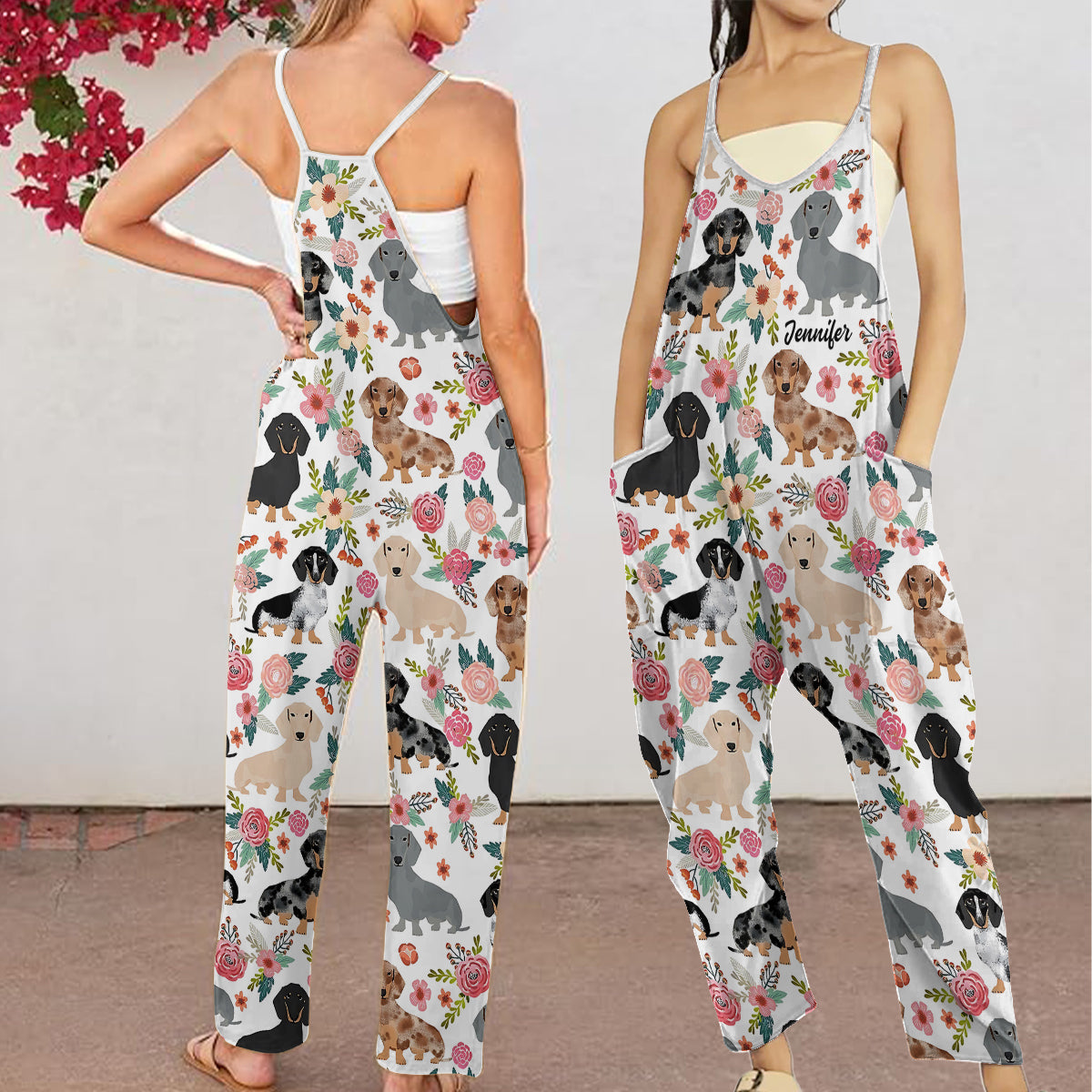 Adorables teckels - Salopettes/combinaisons amples personnalisées pour teckels