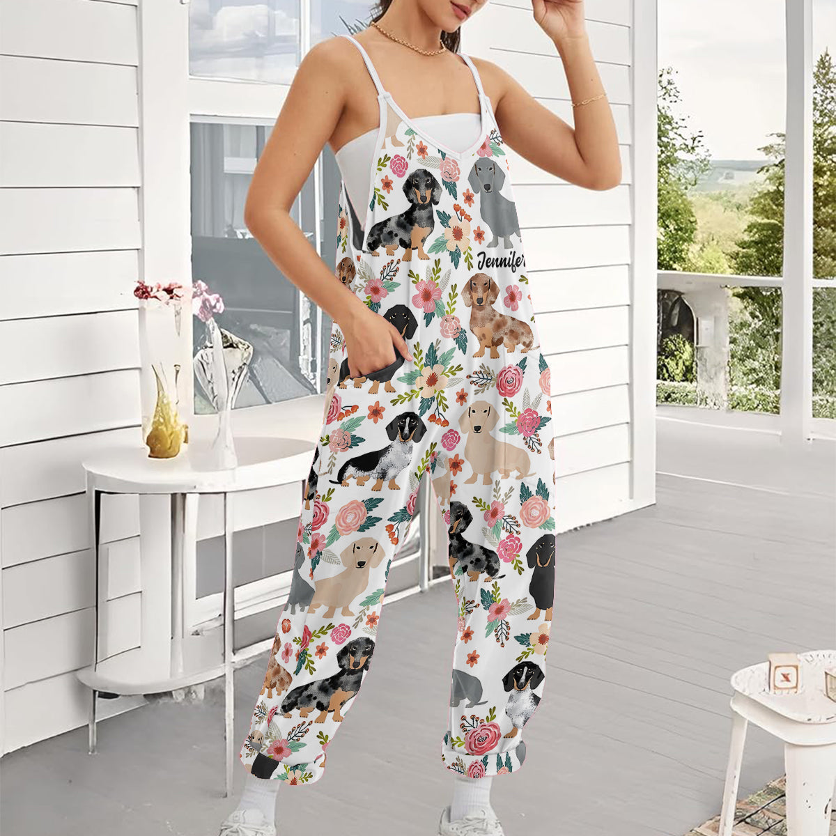 Adorables teckels - Salopettes/combinaisons amples personnalisées pour teckels