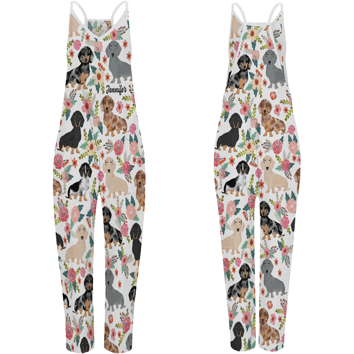 Adorables teckels - Salopettes/combinaisons amples personnalisées pour teckels