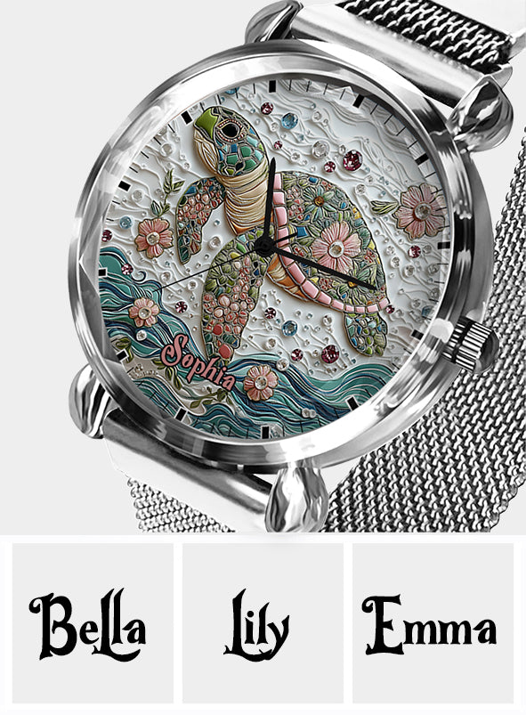 Belle tortue - Montre-bracelet personnalisée pour femme en forme de tortue 