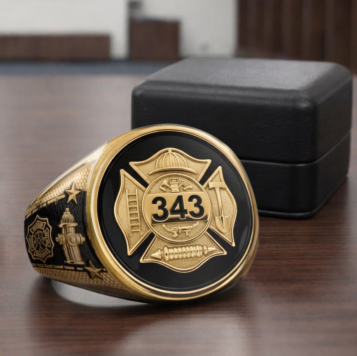 Bague chevalière personnalisée « Fort Un » pour pompier