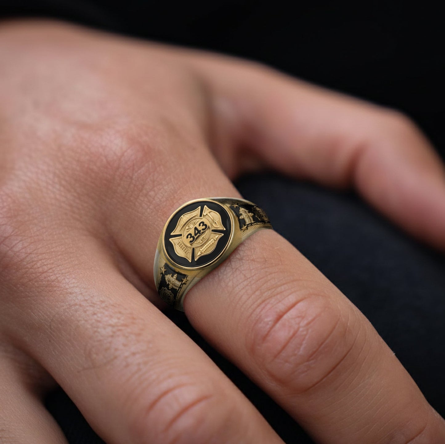 Bague chevalière personnalisée « Fort Un » pour pompier