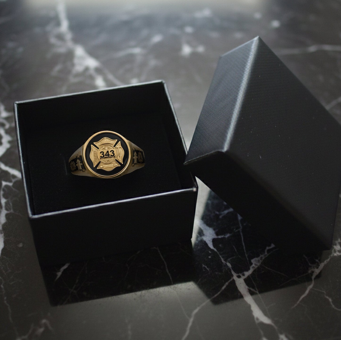 Bague chevalière personnalisée « Fort Un » pour pompier