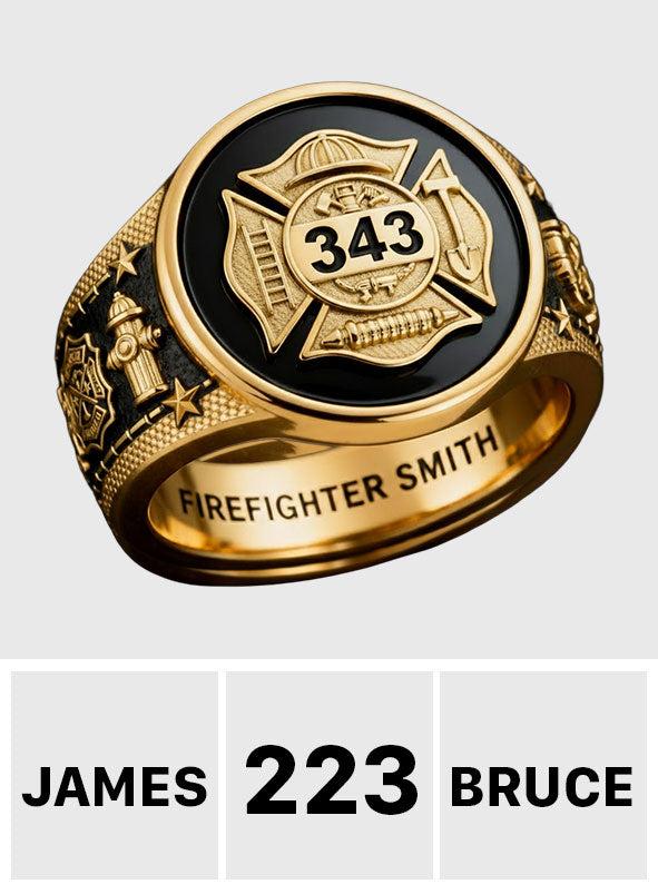 Bague chevalière personnalisée « Fort Un » pour pompier