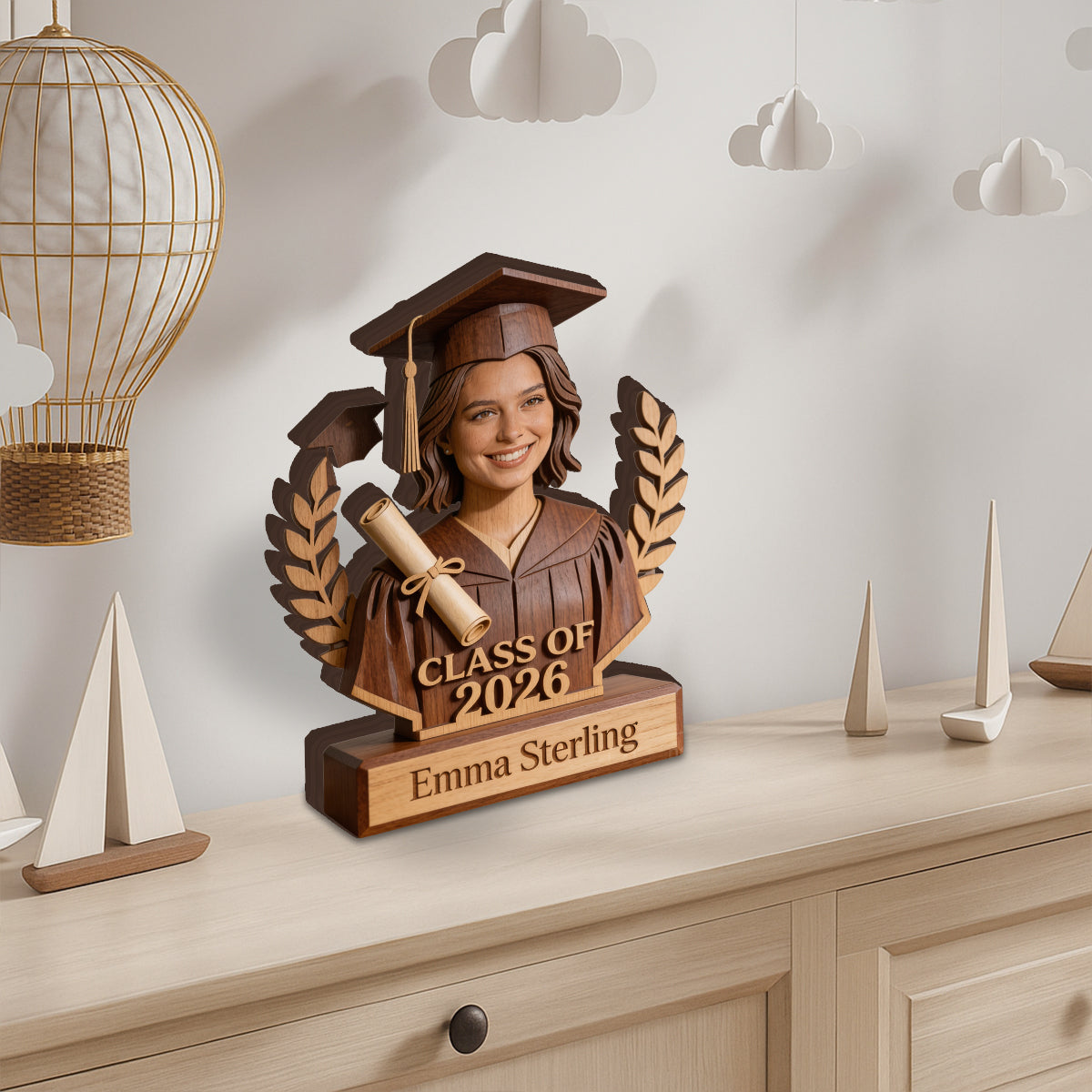 Promotion de 2026 - Plaque en Bois Personnalisée en Forme Unique