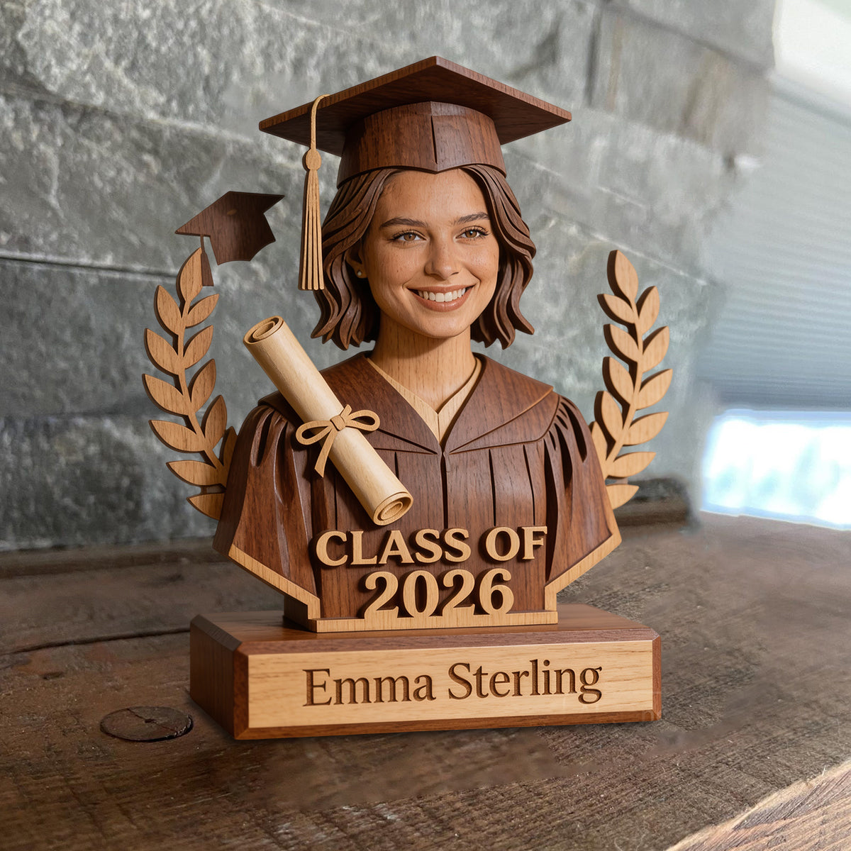 Promotion de 2026 - Plaque en Bois Personnalisée en Forme Unique