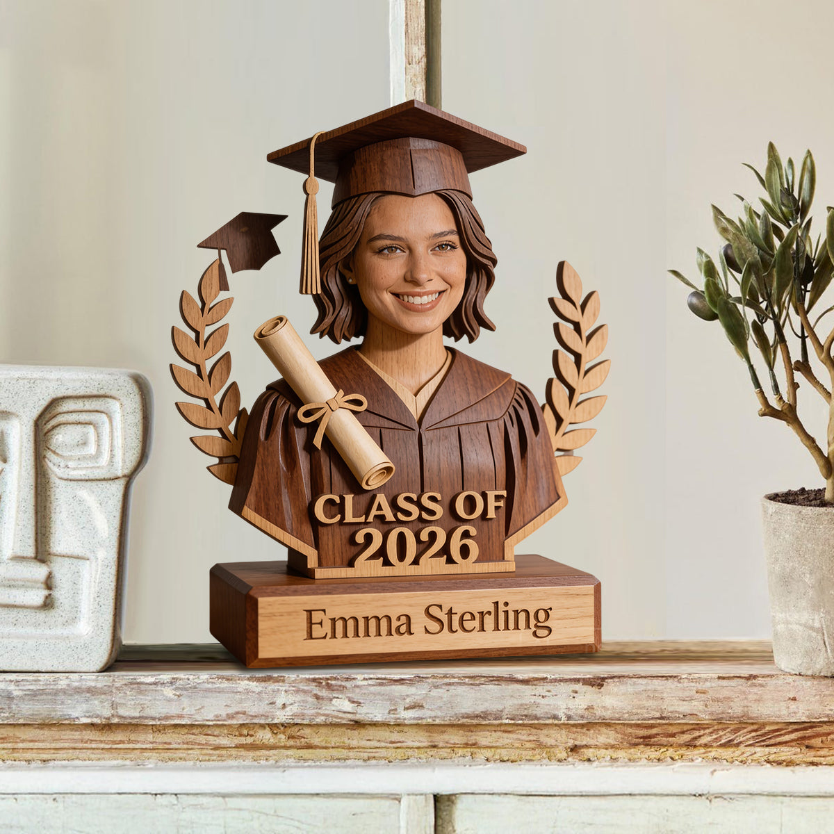 Promotion de 2026 - Plaque en Bois Personnalisée en Forme Unique
