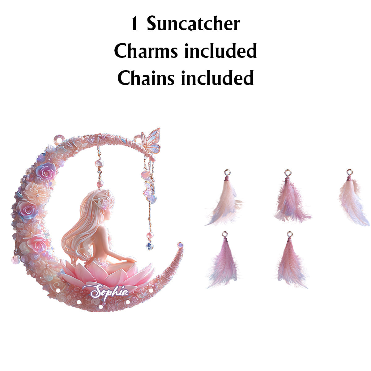 Passionné(e) de yoga - Attrape-soleil personnalisé à suspendre à la fenêtre avec breloques personnalisées