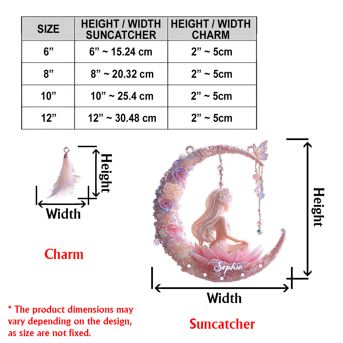 Passionné(e) de yoga - Attrape-soleil personnalisé à suspendre à la fenêtre avec breloques personnalisées