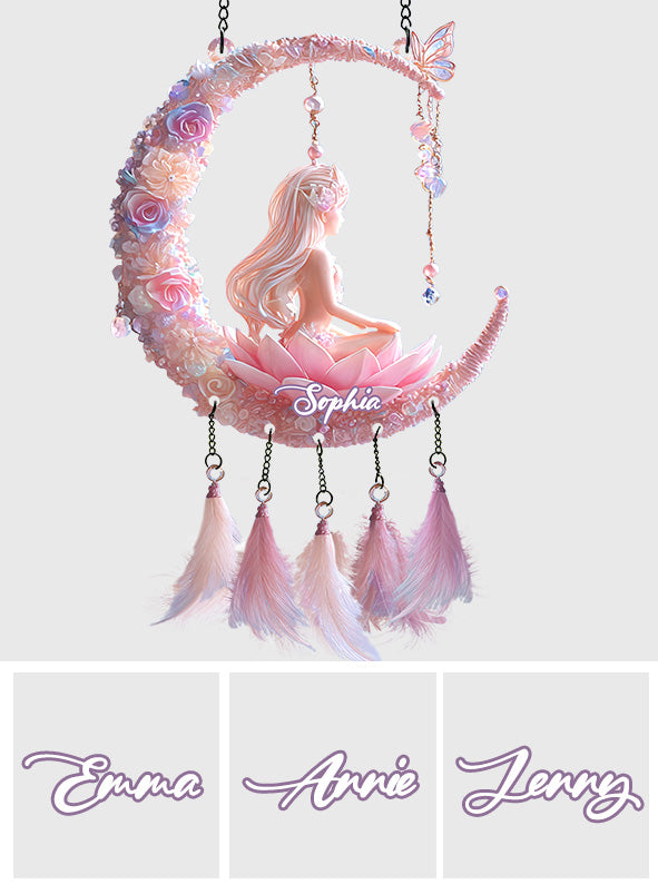 Passionné(e) de yoga - Attrape-soleil personnalisé à suspendre à la fenêtre avec breloques personnalisées