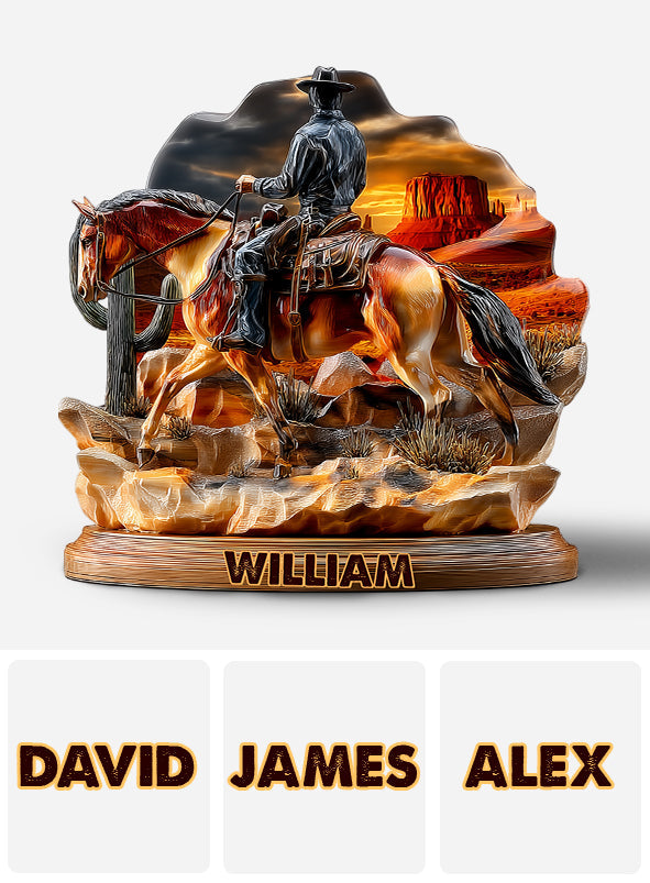 Wild Cowboy - Personalized Cowboy Custom Shaped Acrylic Plaque
