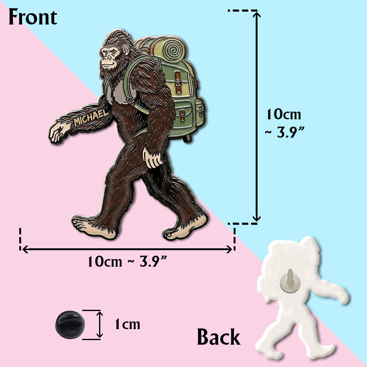 Sasquatch - Épinglette de randonnée personnalisée