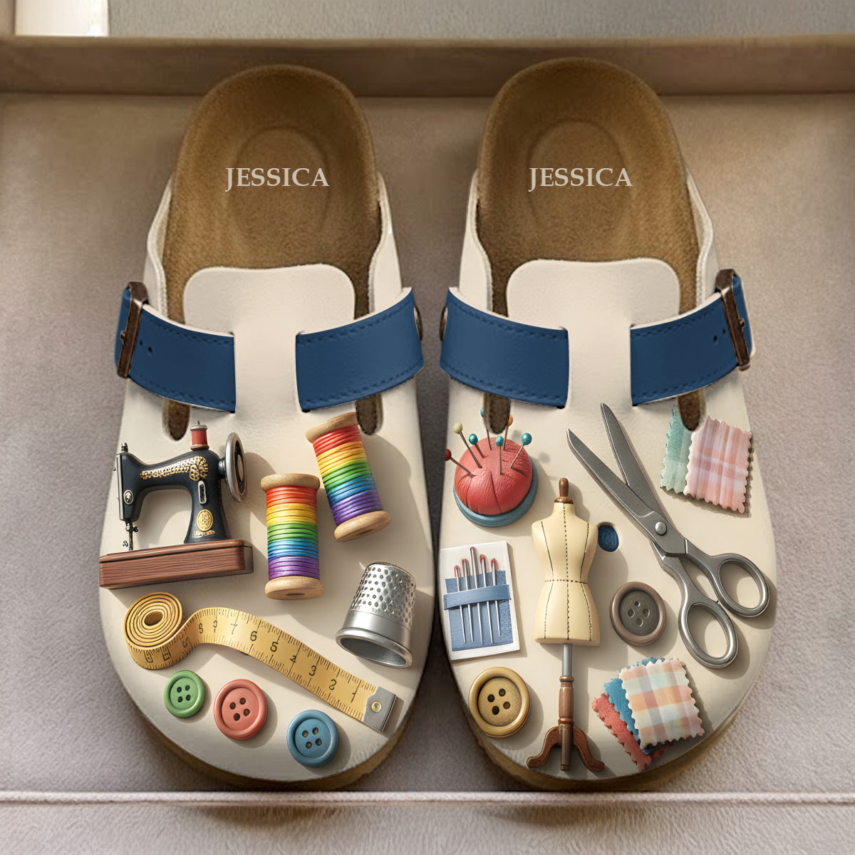 Laissez-moi tranquille, je couds ! - Sabots de couture personnalisés avec soutien de la voûte plantaire