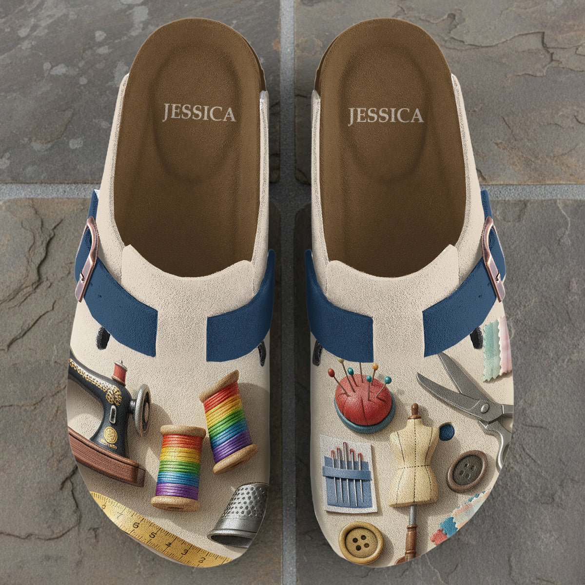 Laissez-moi tranquille, je couds ! - Sabots de couture personnalisés avec soutien de la voûte plantaire