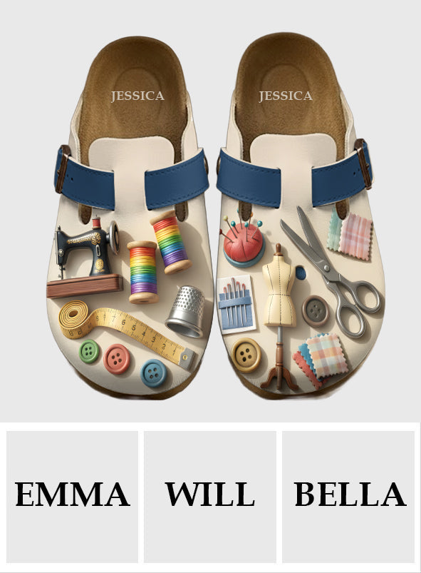 Laissez-moi tranquille, je couds ! - Sabots de couture personnalisés avec soutien de la voûte plantaire