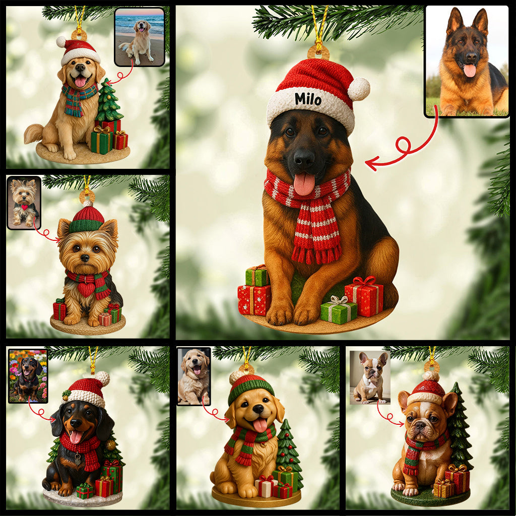 Noël pour chien - Figurine miniature 3D personnalisée avec un chien