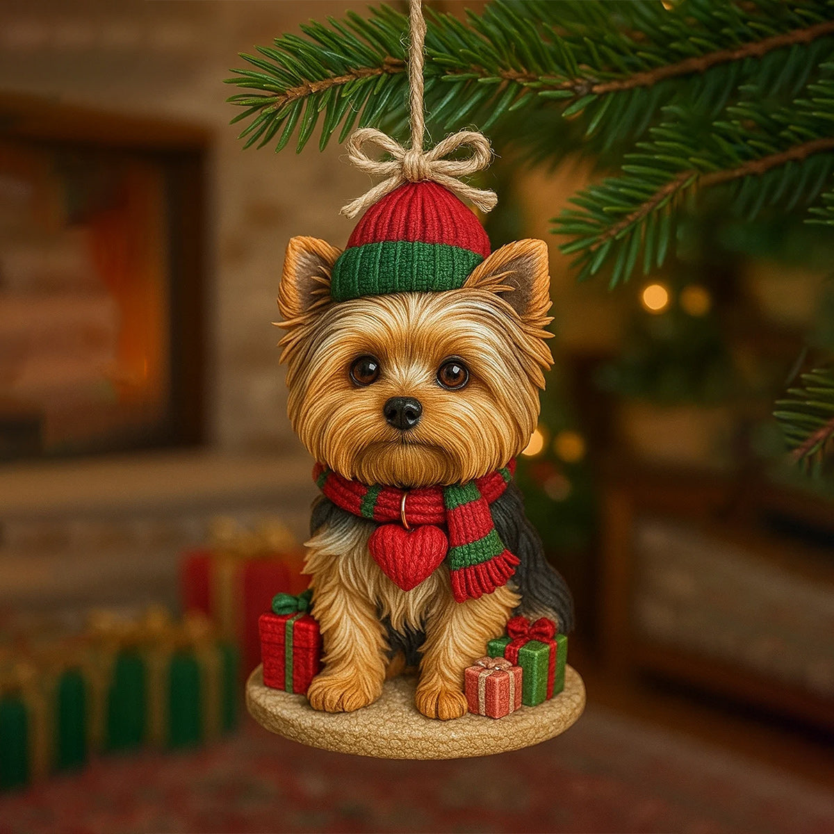 Noël pour chien - Figurine miniature 3D personnalisée avec un chien